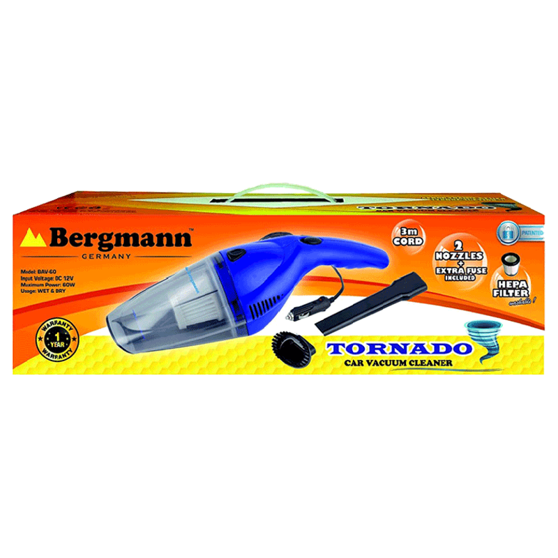 Buy Bergmann Tornado Car Vacuum Cleaner (BAV60, Blue) online Croma